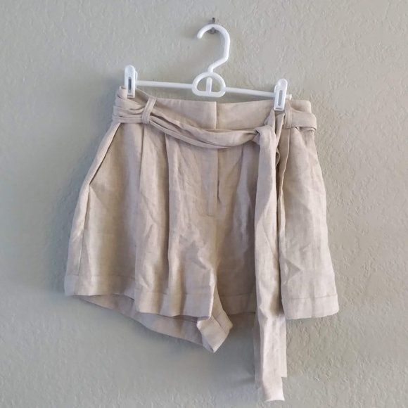 ASOS High Waist Cream Shorts - Picture 4 of 7